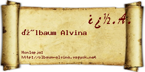 Ölbaum Alvina névjegykártya